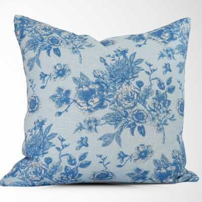 Serenity Light Blue Roses Pillow