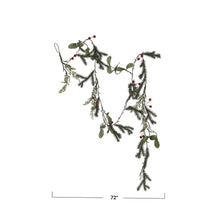 Load image into Gallery viewer, Pine &amp; Mistletoe Garland with Red Berries