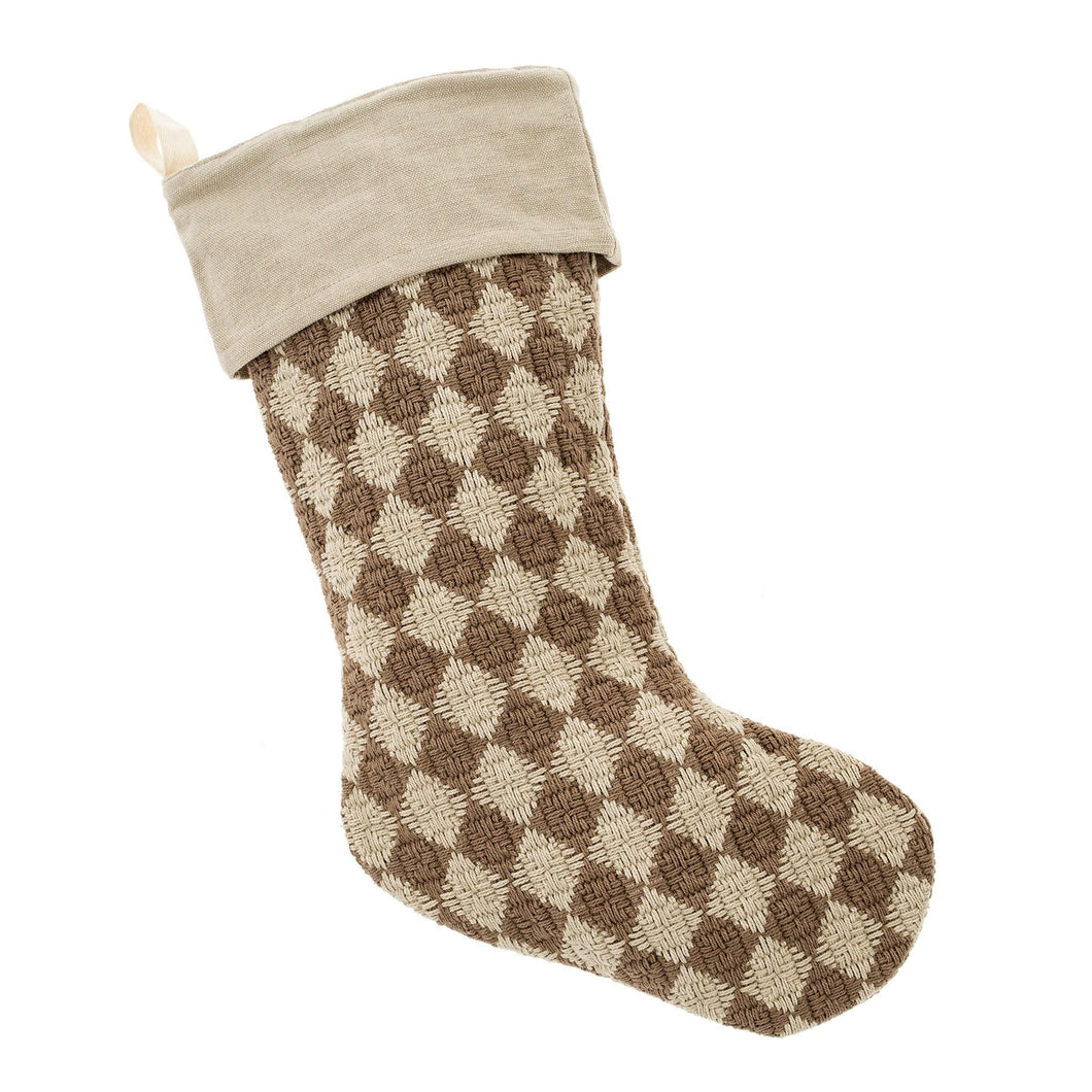 Brown Check Weave Stocking