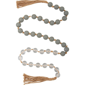 Blue Wood and Glass Beads
