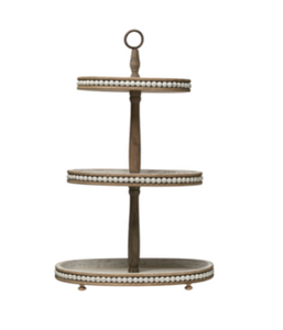 Decorative 3-Tier Tray with Handle