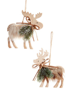 Wood Reindeer Ornaments