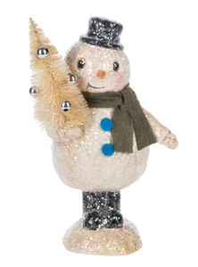 Tinsel Snowmen Figurines