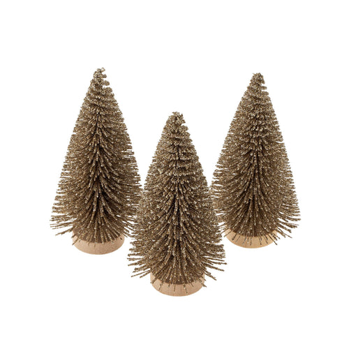 Mini Champagne Sparkle Bottle Brush Tree