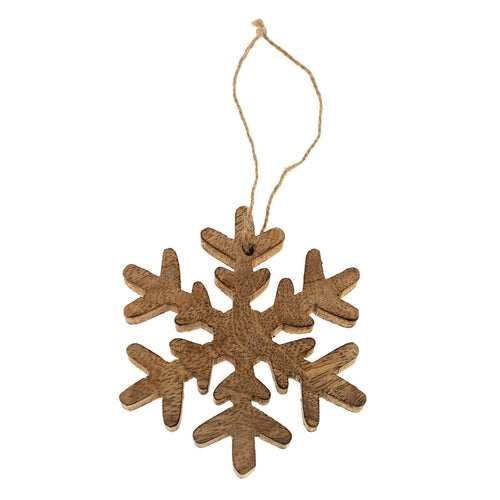 Natural Wooden Snowflake Ornament