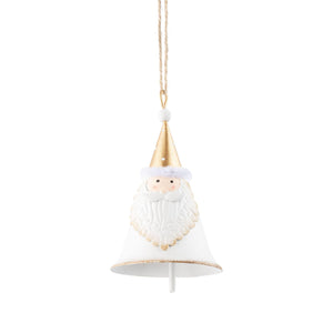 White Santa Bell Ornament