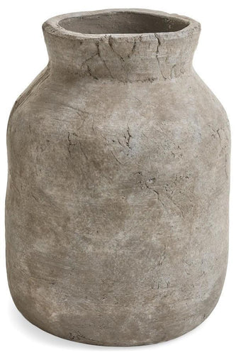 Large Greige Washed Terracotta Vase