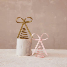 Load image into Gallery viewer, Gold Bow Glitter Finish Tree Topper