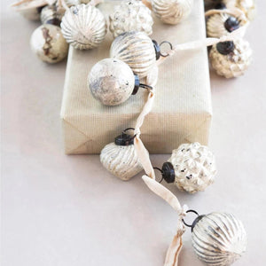 White Embossed Mercury Glass Garland