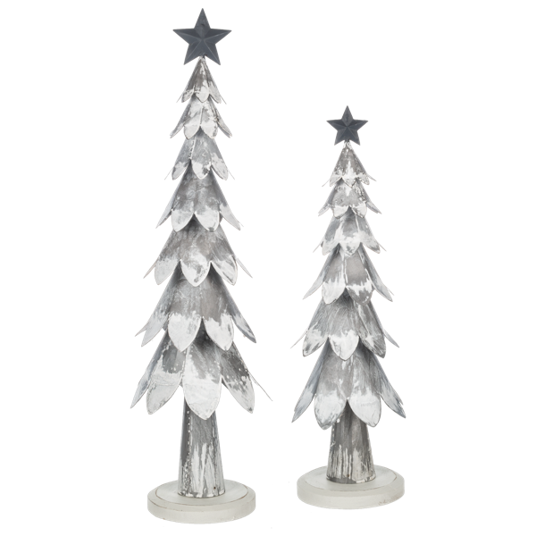 Galvanized Whitewash Snowy Trees