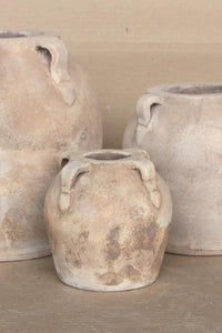 Blanc Beige Wash Vase with Handles