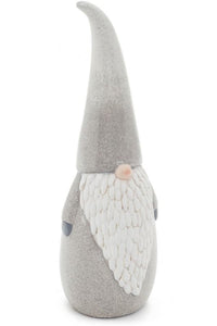 Tall Grey Ceramic Santa Figurine