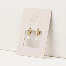 Load image into Gallery viewer, Amari Pearl Drop Hoop Earrings