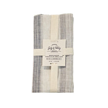 Load image into Gallery viewer, Grey Brushed Stripe Linen Blend Napkins