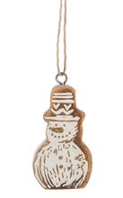 Load image into Gallery viewer, Carved Snowman Ornaments