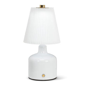White Pleated Shade LED Lamp
