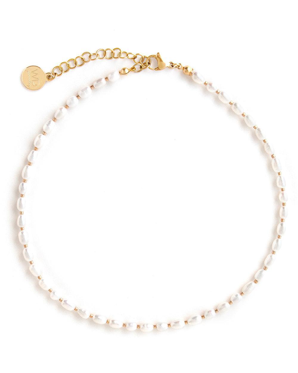 Gold Bridget Short Pearl Necklace
