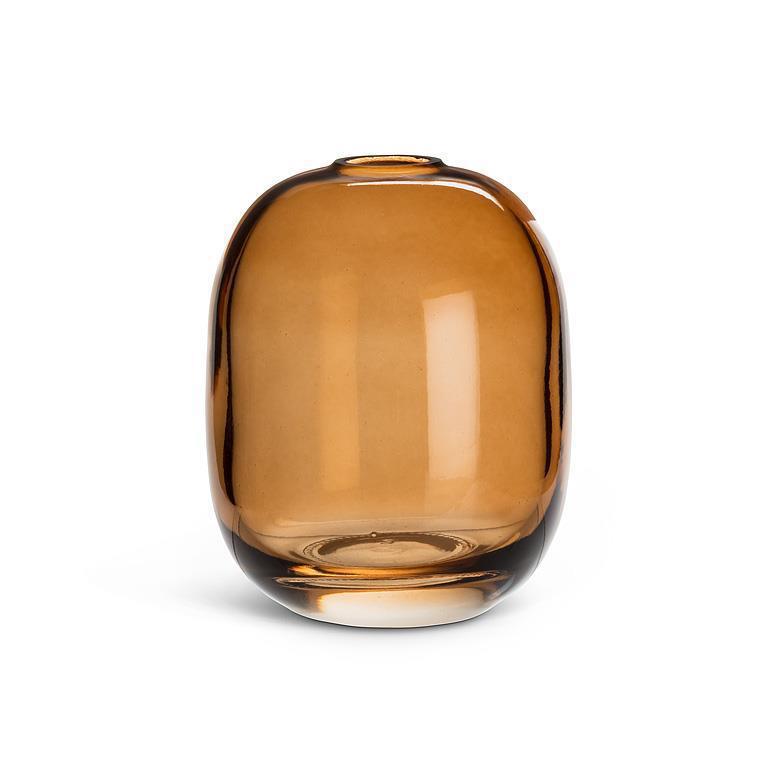 Medium Amber Barrel Bud Vase