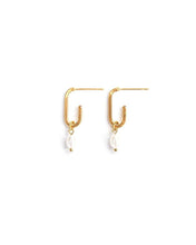 Load image into Gallery viewer, Gold Zeta Pearl Hoops