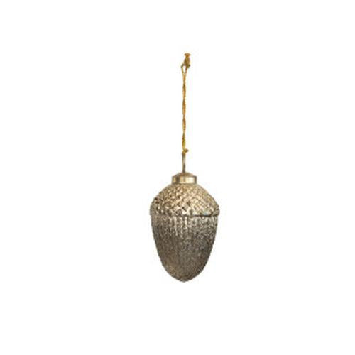 Embossed Glass Acorn Ornament