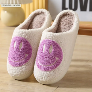 Purple Smiley Slippers