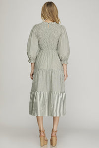 Sadie Olive Striped Dress