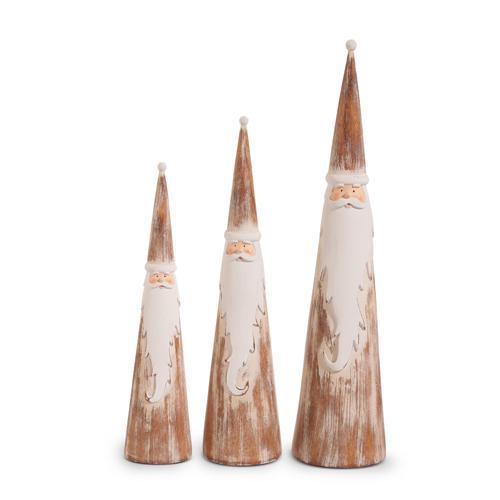 Natural Distressed Cone Santas