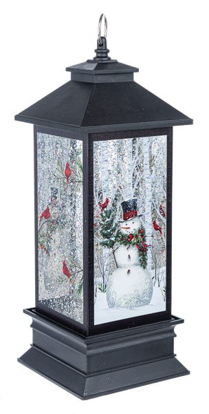 LED Shimmer Snowman Lantern