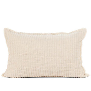 Beige Kantha Rectangle Pillow