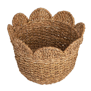 Braided Scalloped Edge Rattan Baskets