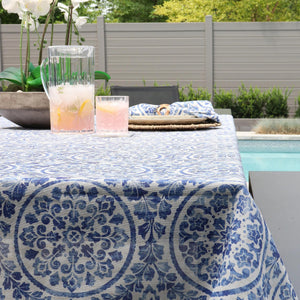Medallion Linen Blended Table Cloth