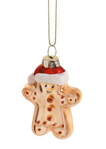 Glass Gingerbread Man Ornament