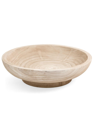 Whitewash Low Bowl Paulownia Wood