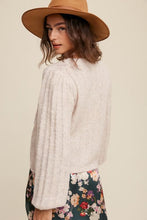 Load image into Gallery viewer, Oatmeal Mia Button-Down Sweater