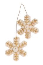 Load image into Gallery viewer, Felt Gold Beaded Holiday Ornaments