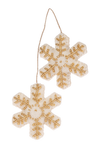 Felt Gold Beaded Holiday Ornaments