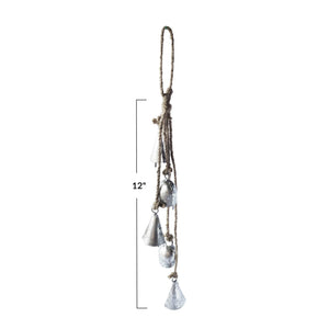 Hanging Metal Bells Antique Silver