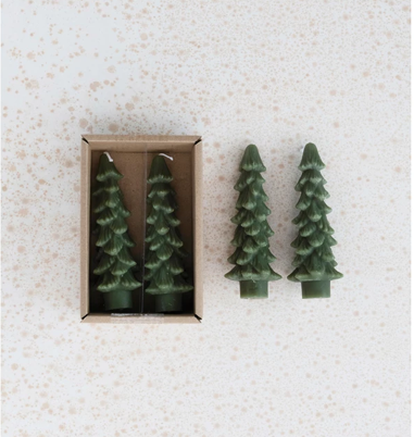 Short Evergreen Tree Shaped Tapers