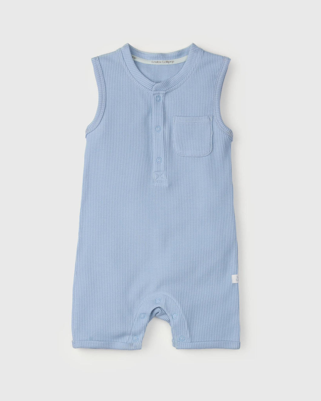 Blue Waffle Short Romper