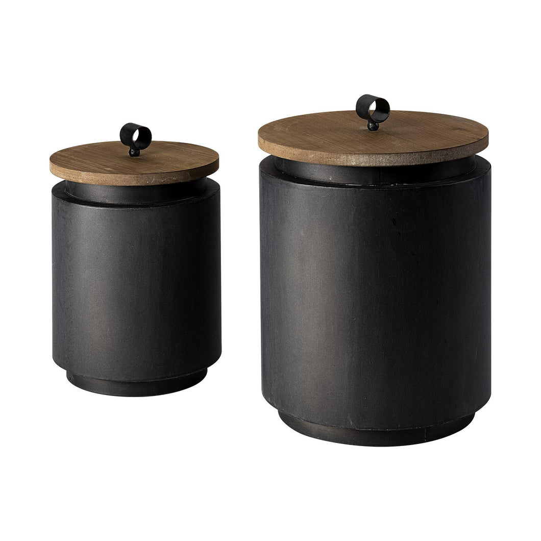 Cyril Metal Brown Lid Jars