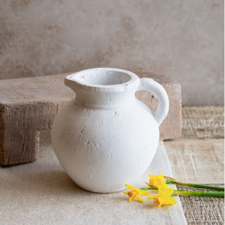 Matte White Handle Vase