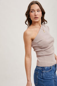 Taupe Veronica Off the Shoulder Top