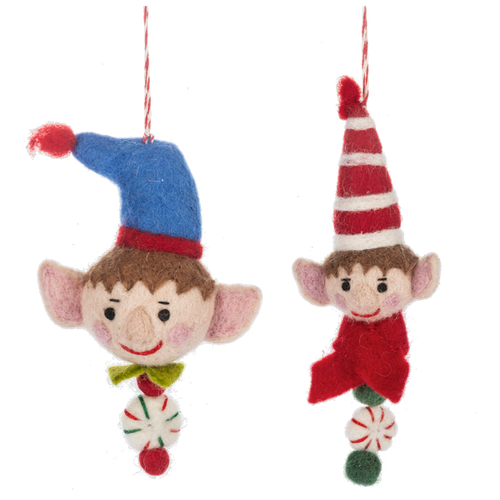 Handcrafted Elf Head Ornament