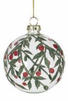Load image into Gallery viewer, Clear Green &amp; Berry Decal Ornament