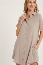 Load image into Gallery viewer, Taupe Camilla Shirt Dress