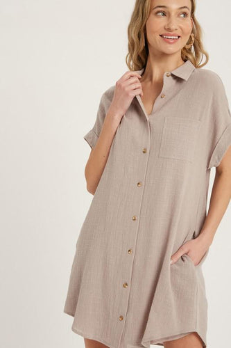 Taupe Camilla Shirt Dress