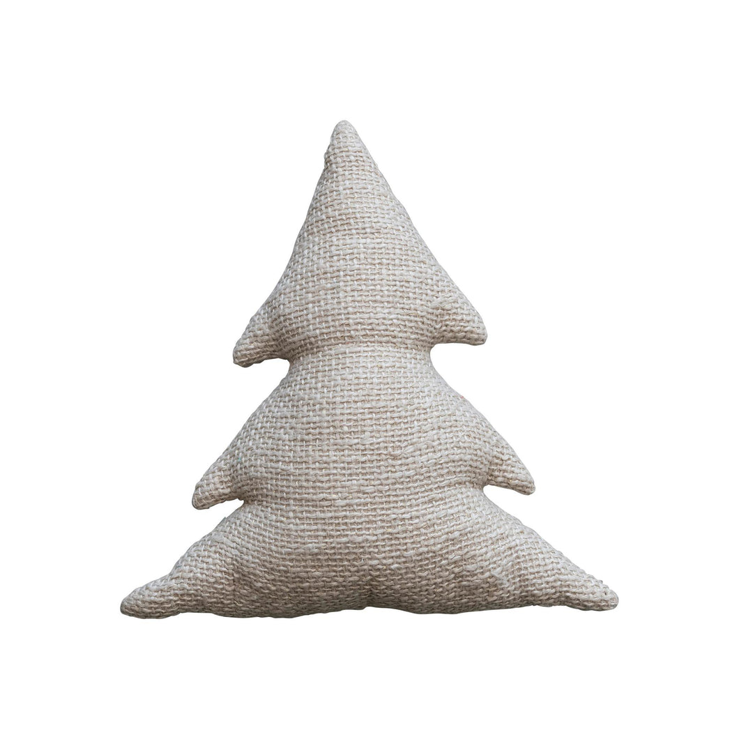 Neutral Slub Tree Pillow