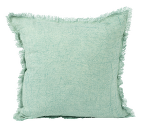 Aqua Stonewash Linen Pillow