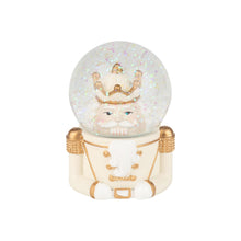 Load image into Gallery viewer, Cream &amp; Gold Nutcracker Mini Snow Globe