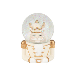 Cream & Gold Nutcracker Mini Snow Globe